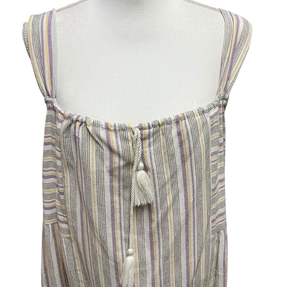 Gilli Striped Sundress Mini w/ Tassel 100% Cotton Size Medium NWT Beach Coastal - Picture 2 of 11